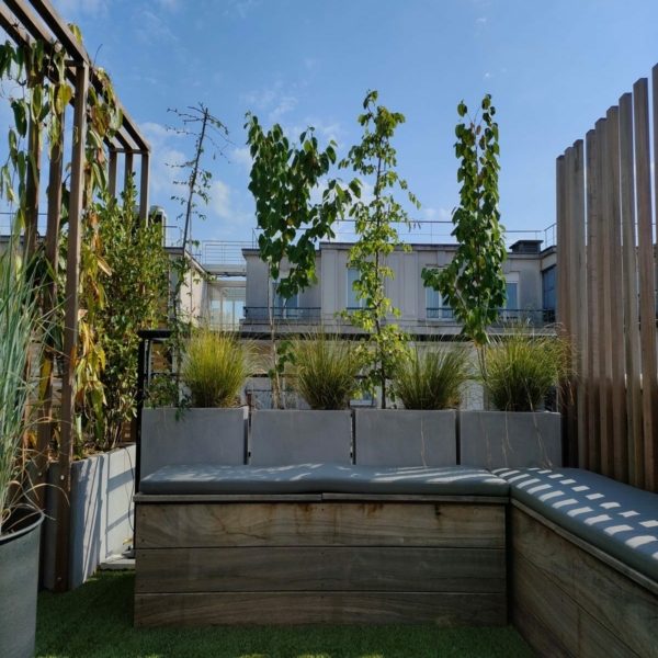 Balcoon paysagiste terrasse suresnes salon en l coussins