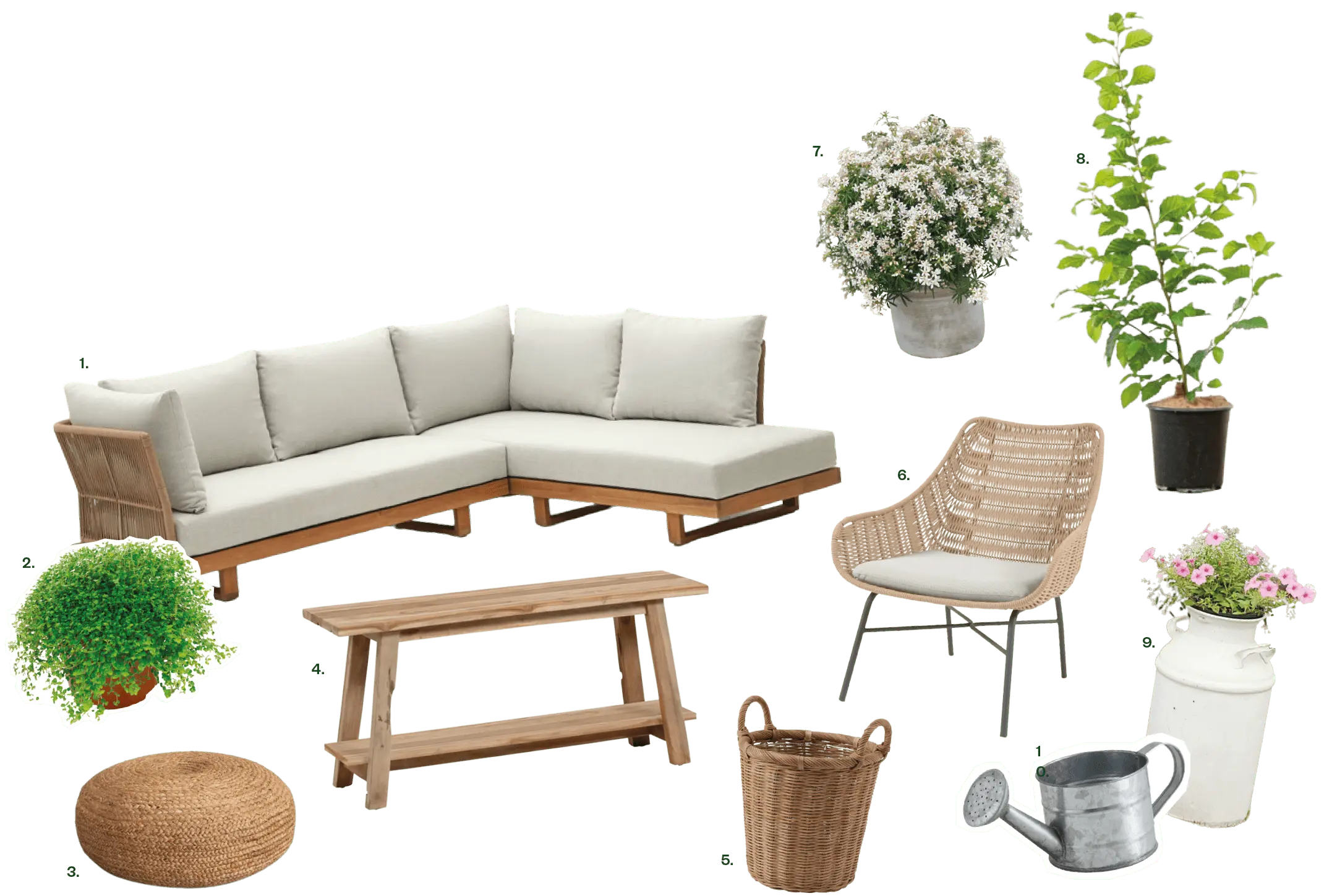 Balcoon objets champetre