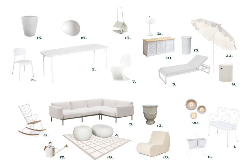 Aménagement extérieur blanc